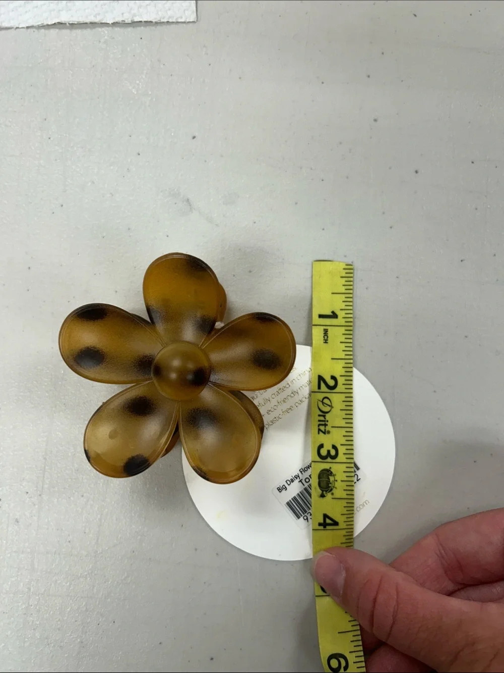Floral Tortoiseshell Amber Hair Claw Clip - Women Accessories